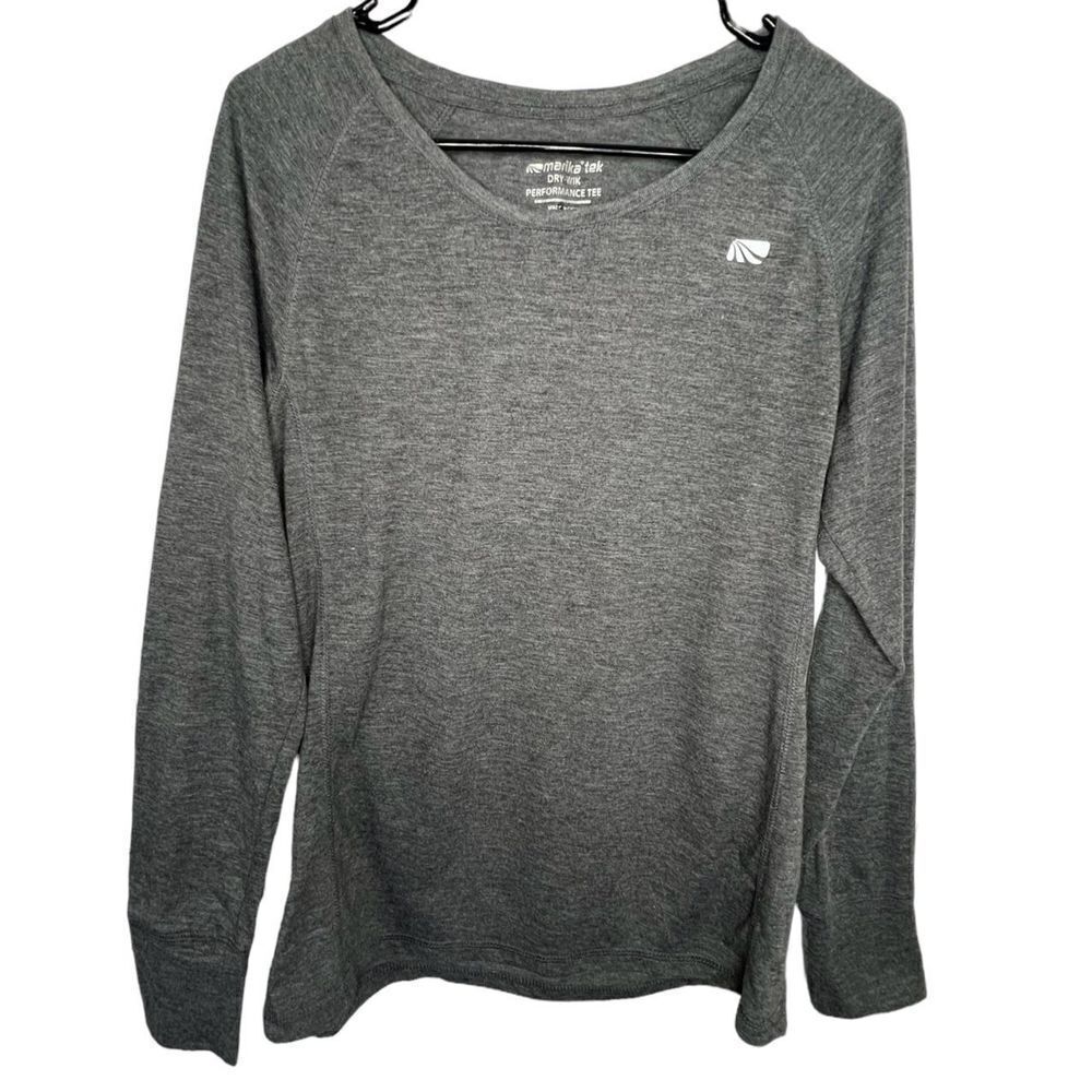 Marika’tek Basic Grey Long Sleeve T-Shirt With Logo On Front